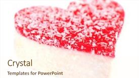  Presentation with peppermint candy cane on white - Presentation theme enhanced with testis - testy jelly candy isolated background and a  colored foreground