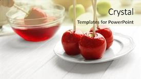  Presentation with white plate - Amazing slides having testis - testy red caramel apples backdrop and a blonde colored foreground