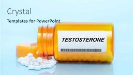  Presentation with prescription medication - PPT theme featuring testosterone-drug-in-prescription-medication background and a cool aqua colored foreground