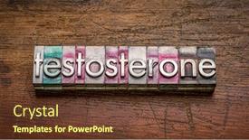  Presentation with hormones - PPT theme having testosterone-word-in-gritty-letterpress background and a tawny brown colored foreground