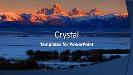  Presentation with winter river - PPT theme featuring tetons-tetons-mountain-range background and a ocean colored foreground