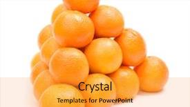  Presentation with pyramid - Theme with tetraeder - mandarine pyramid background and a gold colored foreground