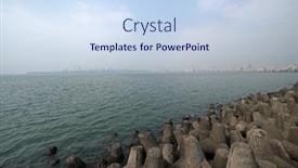  Presentation with marine - Cool new presentation design with tetrapods-on-marine-drive backdrop and a sky blue colored foreground