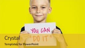  Presentation with street children - Beautiful presentation theme featuring tetter totter children's playground backdrop and a gold colored foreground