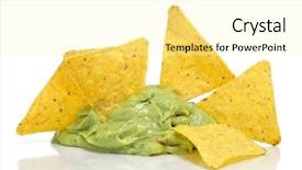  Presentation with nachos - Slide set having tex mex - pile of nachos and guacamole background and a blonde colored foreground