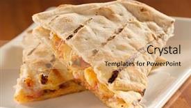  Presentation with cheese plate parmesan cheddar gouda - PPT layouts having tex mex - plate of chicken and cheese background and a coral colored foreground