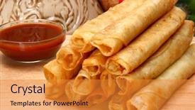  Presentation with hot sauce - Cool new presentation theme with tex mex - stack of chicken taquitos backdrop and a gold colored foreground