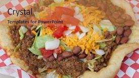  Presentation with taco - PPT theme enhanced with tex mex - taco salad background and a gold colored foreground
