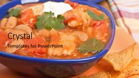  Presentation with chili - Amazing theme having tex mex - white bean turkey chili backdrop and a gold colored foreground