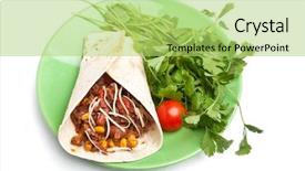  Presentation with tortilla - Slides with tex mex - wrapped tortilla stuffed with beef background and a yellow colored foreground