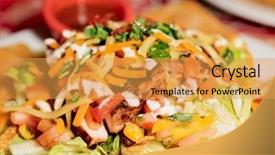  Presentation with appetizer - Theme enhanced with tex-mex appetizer on plate background and a yellow colored foreground