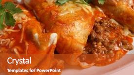  Presentation with ground beef - Theme with tex-mex enchiladas traditional tortillo background and a crimson colored foreground