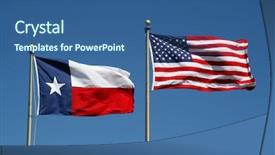  Presentation with flapping - Slides with texas and us flag boldly background and a ocean colored foreground
