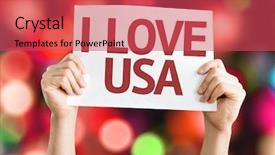  Presentation with love and care - Presentation theme having texas flag - i love usa card background and a red colored foreground