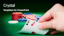  Presentation with stack - Slides enhanced with texas hold em - stack of chips and two background and a black colored foreground