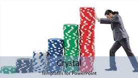  Presentation with casino - Beautiful theme featuring texas holdem - businessman and casino chips backdrop and a teal colored foreground