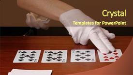  Presentation with texas holdem - Audience pleasing presentation theme consisting of texas holdem - cards and hand on brown backdrop and a  colored foreground