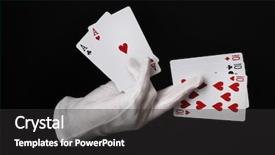  Presentation with black hand - Beautiful presentation theme featuring texas holdem - cards in hand isolated backdrop and a dark gray colored foreground