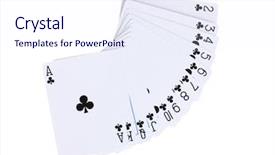  Presentation with texas holdem - Audience pleasing PPT theme consisting of texas holdem - cards isolated on white backdrop and a sky blue colored foreground