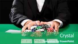  Presentation with texas holdem - PPT layouts consisting of texas holdem - casino gambling poker people background and a ocean colored foreground