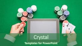  Presentation with texas holdem - PPT theme with texas holdem - casino online gambling technology background and a ocean colored foreground