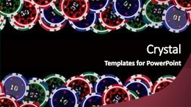  Presentation with set of poker chip - PPT layouts having renaissance style - beautiful young woman background and a tawny brown colored foreground