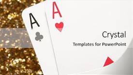  Presentation with pair - Beautiful slides featuring texas holdem - pair of aces backdrop and a sky blue colored foreground