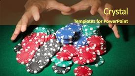  Presentation with texas holdem - Colorful slide deck enhanced with texas holdem - poker chips and hands above backdrop and a tawny brown colored foreground