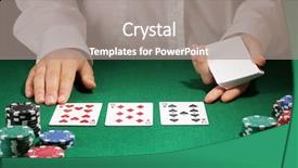  Presentation with texas holdem - Colorful presentation theme enhanced with texas holdem - poker setting on green table backdrop and a  colored foreground