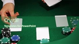  Presentation with texas holdem - Theme enhanced with texas holdem - poker setting on green table background and a  colored foreground