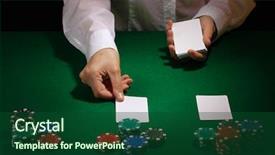  Presentation with texas holdem - Beautiful PPT layouts featuring texas holdem - poker setting on green table backdrop and a  colored foreground