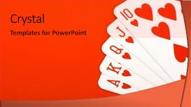  Presentation with poker - Presentation with texas holdem - royal flush poker hand set background and a red colored foreground