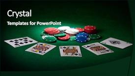  Presentation with texas holdem - Colorful slides enhanced with texas holdem - stack of chips and royal backdrop and a black colored foreground