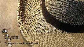  Presentation with texas - Colorful presentation theme enhanced with texas law - closeup on a straw hat backdrop and a coral colored foreground