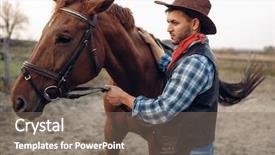  Presentation with texas ranch - Colorful slide deck enhanced with texas ranch wild west backdrop and a gray colored foreground