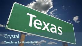  Presentation with texas - Slide deck consisting of texas road sign with dramatic background and a ocean colored foreground