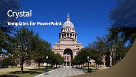  Presentation with austin texas - Colorful slides enhanced with texas state capitol building entrance backdrop and a ocean colored foreground