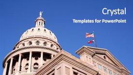  Presentation with texas state flag - PPT theme having texas state capitol building background and a teal colored foreground