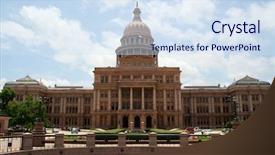  Presentation with texas state flag - Presentation theme having texas state capitol building background and a sky blue colored foreground