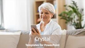  Presentation with communication - Colorful slide deck enhanced with text - technology communication and people concept backdrop and a coral colored foreground