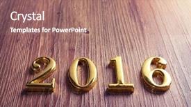  Presentation with old wood - Slide set featuring text 2016 on old wood background and a coral colored foreground