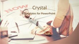  Presentation with compass - PPT theme featuring text against a smiling man background and a cream colored foreground