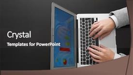  Presentation with marketing - Audience pleasing theme consisting of text analytics - hands of marketing manager working backdrop and a dark gray colored foreground