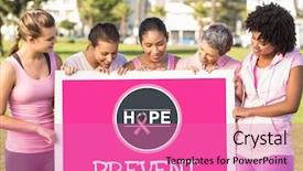  Presentation with breast cancer glow - Presentation theme consisting of text and pink breast cancer background and a  colored foreground