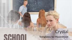  Presentation with diverse high school students - Theme having text and students in class background and a mint green colored foreground