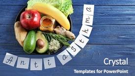  Presentation with asthma - Beautiful slide deck featuring text anti asthma and set backdrop and a ocean colored foreground