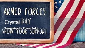  Presentation with armed forces - PPT layouts enhanced with text armed forces day show background and a ocean colored foreground