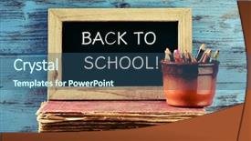  Presentation with rustic chalkboard - Presentation theme consisting of text back to school background and a ocean colored foreground