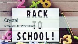  Presentation with end school year - Colorful PPT layouts enhanced with text back to school backdrop and a sky blue colored foreground