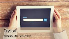  Presentation with web technology - Slide deck enhanced with text box - business people search web background and a soft green colored foreground